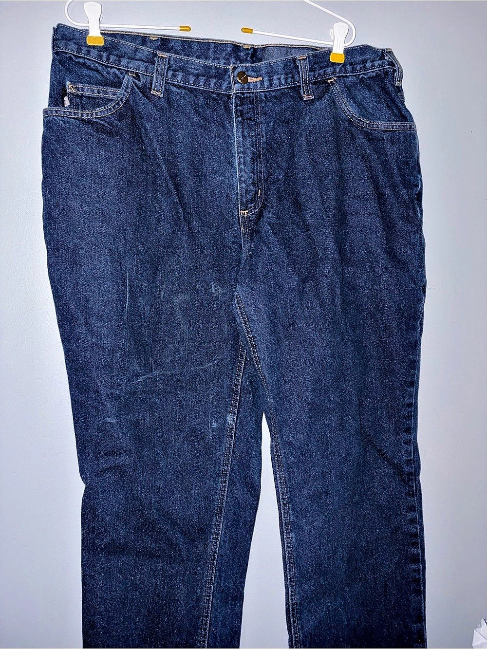 Carhartt Flame-Resistant Denim Work Jeans Men's Blue Relaxed Jeans 40x30”